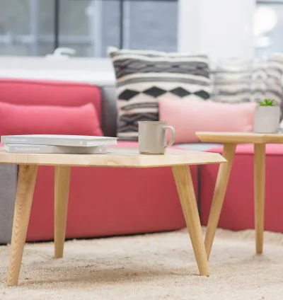 Wooden living room coffee table